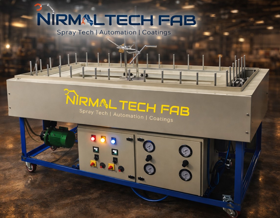 MSF Global Base Coating Line UV Metalizing – Pre-Metallizing UV Base Coat Spray Conveyor Line, Clean Room Compatible, SS304 Booth, Iwata Guns for Plastic/Glass Perfume Bottles Prep 